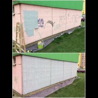 Nátěr poškozené fasády