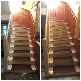 Nátěr dřevěného schodiště